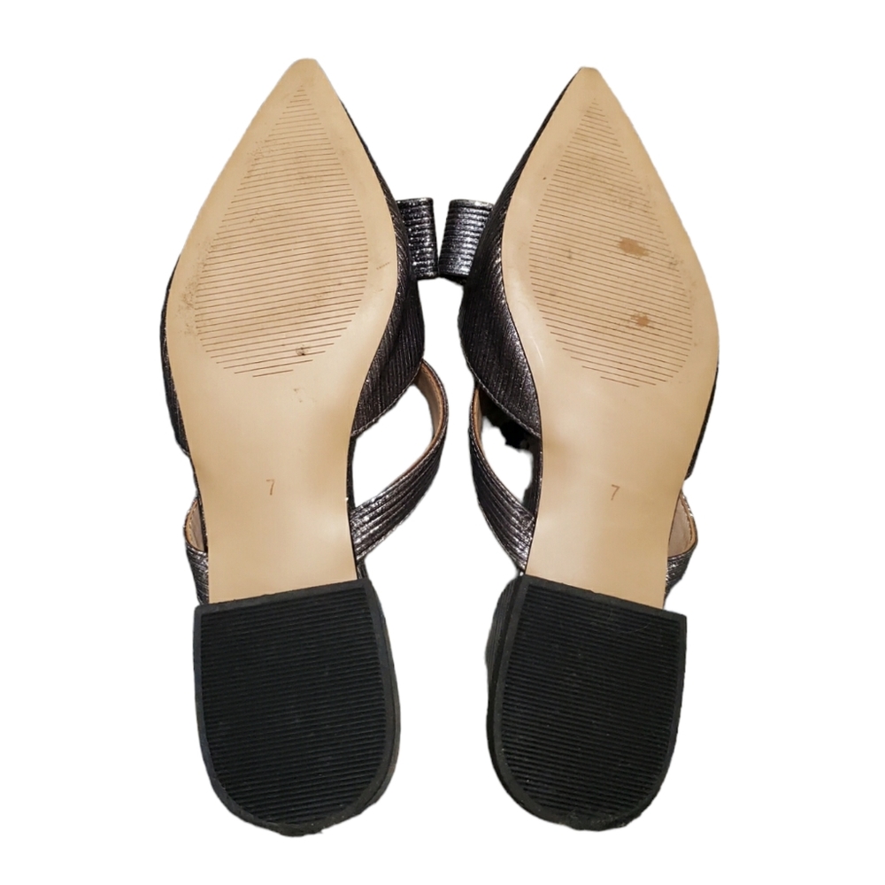 Jojos Fadekemi Slide Metallic Pewter Jeweled Flow… - image 7